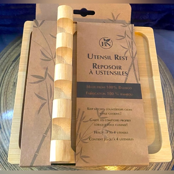 Bamboo Utensils Rest 5.5”x5.5” x 1” - Picture 3 of 4